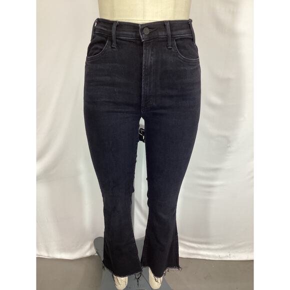 Mother "The Hustler" Ankle Fray Black Denim Jean Size 28 - Picture 2 of 4